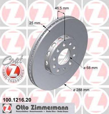 Тормозной диск ZIMMERMANN 100121620