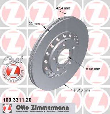 Тормозной диск ZIMMERMANN 100331120