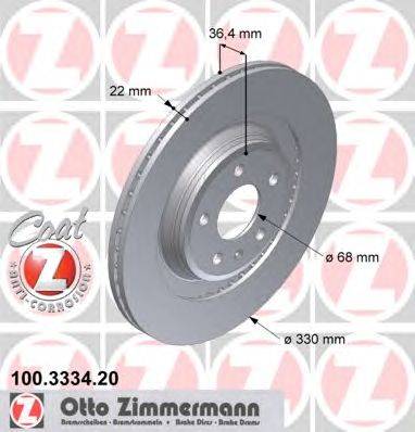 Тормозной диск ZIMMERMANN 100333420