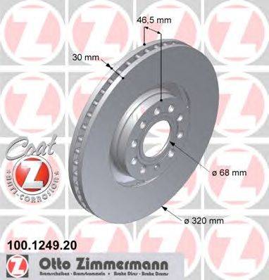 Тормозной диск ZIMMERMANN 100124920