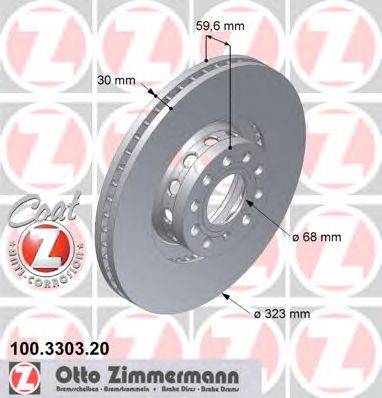 Тормозной диск ZIMMERMANN 100330320