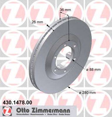 Тормозной диск ZIMMERMANN 430.1478.00