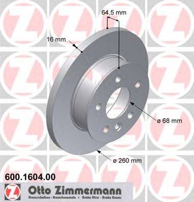 Тормозной диск ZIMMERMANN 600.1604.00