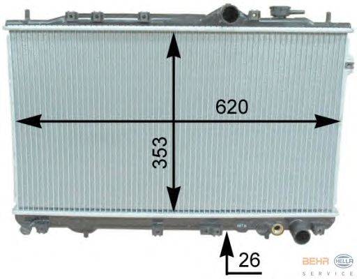 Радиатор, охлаждение двигателя HELLA 8MK 376 762-151