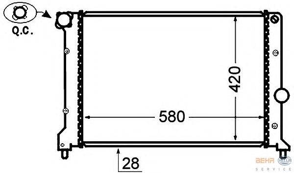 Радиатор, охлаждение двигателя HELLA 8MK 376 766-111