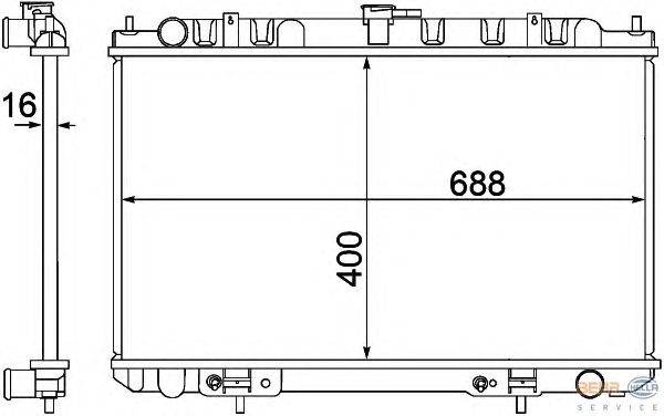 Радиатор, охлаждение двигателя HELLA 8MK 376 770-601