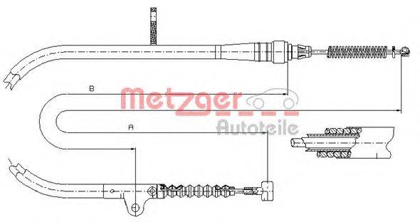 Трос, стояночная тормозная система METZGER 170202