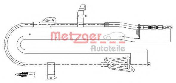 Трос, стояночная тормозная система METZGER 170246