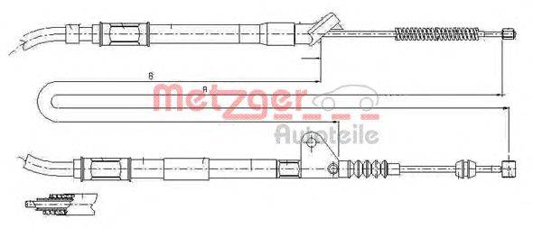 Трос, стояночная тормозная система METZGER 17.1416