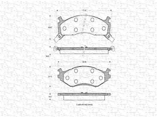 Комплект тормозных колодок, дисковый тормоз MAGNETI MARELLI 21812