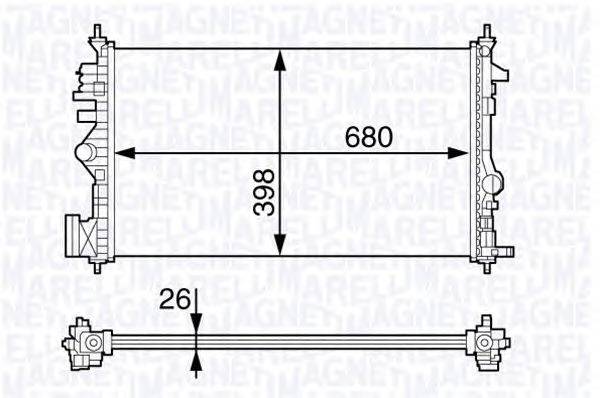 Радиатор, охлаждение двигателя MAGNETI MARELLI 350213141300