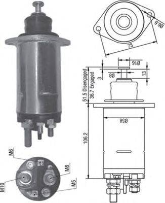 Тяговое реле, стартер MAGNETI MARELLI 940113050305