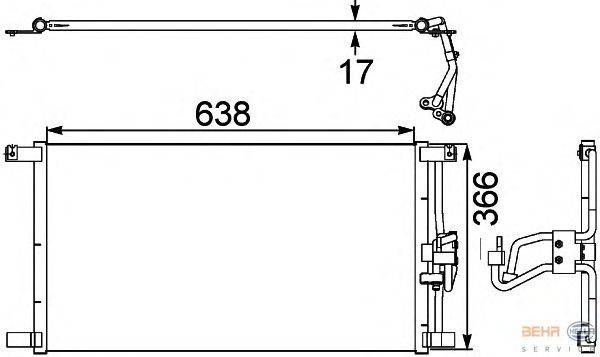 Конденсатор, кондиционер BEHR HELLA SERVICE 8FC 351 038-481