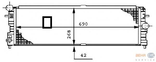 Радиатор, охлаждение двигателя BEHR HELLA SERVICE 8MK 376 711-741
