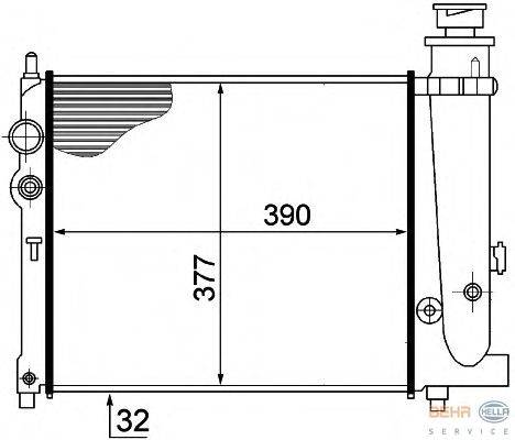 Радиатор, охлаждение двигателя BEHR HELLA SERVICE 8MK 376 715-391