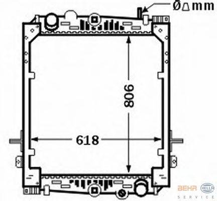 Радиатор, охлаждение двигателя BEHR HELLA SERVICE 8MK 376 774-341