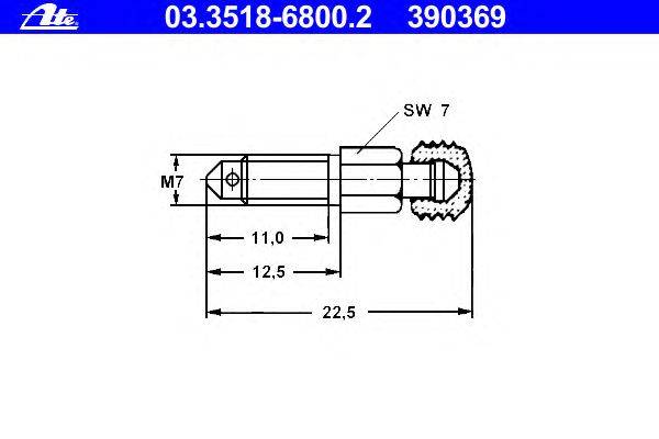 Болт воздушного клапана / вентиль ATE 03.3518-6800.2
