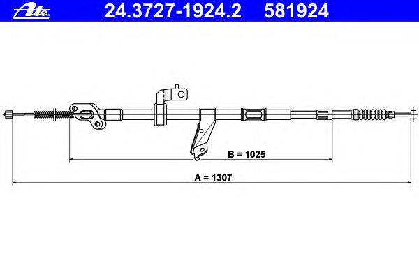 Трос, стояночная тормозная система ATE 24.3727-1924.2