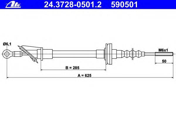 Трос, управление сцеплением ATE 24.3728-0501.2