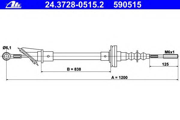 Трос, управление сцеплением ATE 24.3728-0515.2