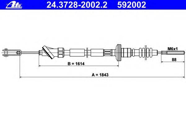 Трос, управление сцеплением ATE 24.3728-2002.2