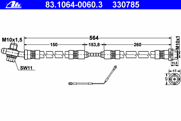 Тормозной шланг ATE 83.1064-0060.3