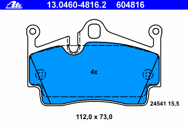 Комплект тормозных колодок, дисковый тормоз ATE 13046048162