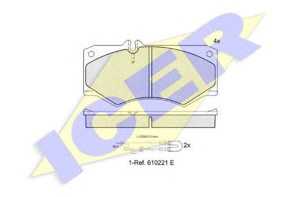 Комплект тормозных колодок, дисковый тормоз ICER 140405-113