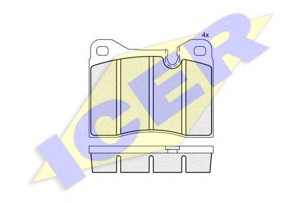 Комплект тормозных колодок, дисковый тормоз ICER 180305