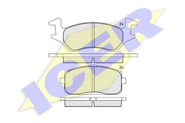 Комплект тормозных колодок, дисковый тормоз ICER 21392