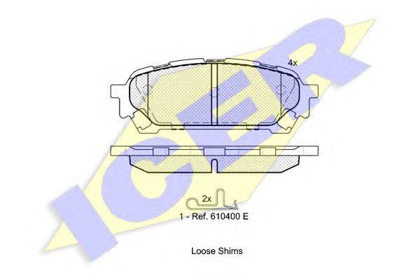 Комплект тормозных колодок, дисковый тормоз ICER 181737