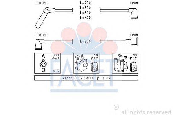 Комплект проводов зажигания FACET 47238