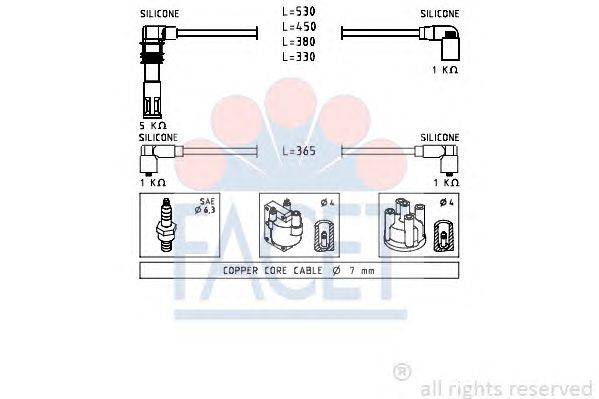 Комплект проводов зажигания FACET 49516