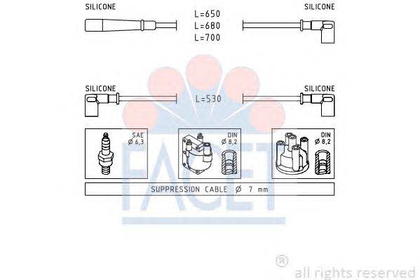 Комплект проводов зажигания FACET 49554