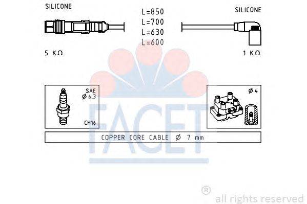 Комплект проводов зажигания FACET 49601