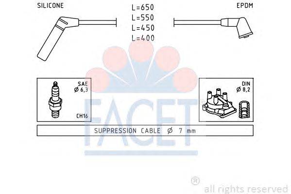 Комплект проводов зажигания FACET 4.9753