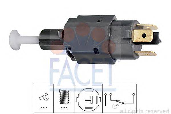 Выключатель фонаря сигнала торможения; Выключатель, привод сцепления (Tempomat) FACET 71082