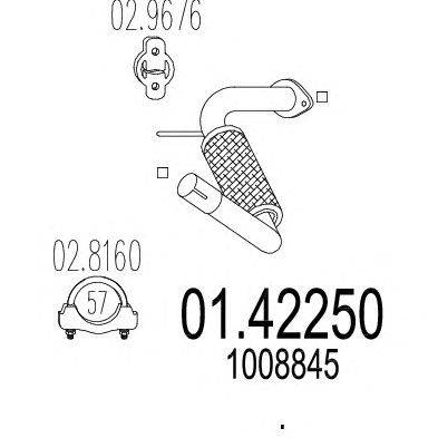 Труба выхлопного газа MTS 01.42250