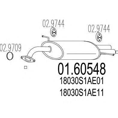 Глушитель выхлопных газов конечный MTS 01.60548