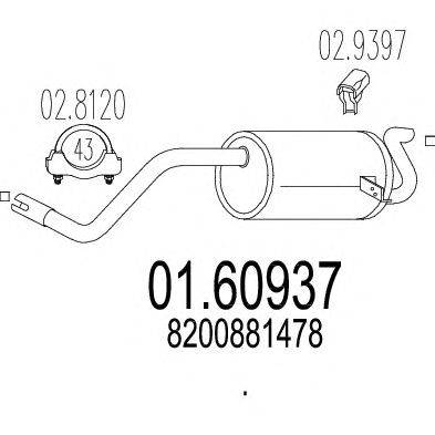 Глушитель выхлопных газов конечный MTS 01.60937