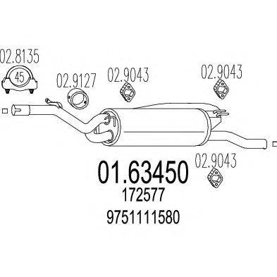 Глушитель выхлопных газов конечный MTS 01.63450
