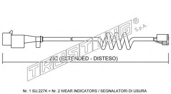 Сигнализатор, износ тормозных колодок TRUSTING SU.227K