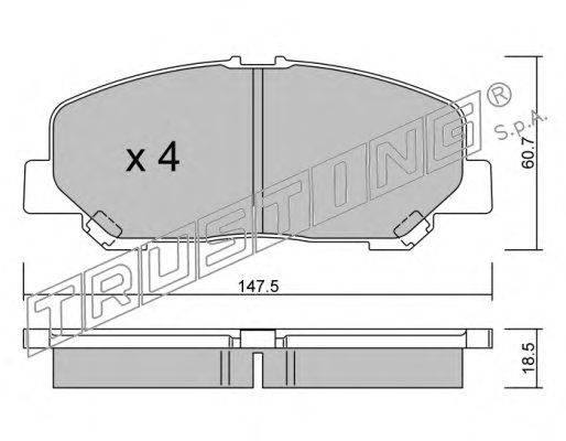 Комплект тормозных колодок, дисковый тормоз TRUSTING 24601