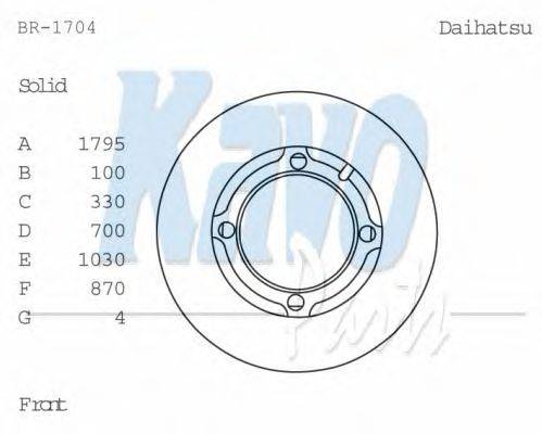 Тормозной диск KAVO PARTS BR-1704
