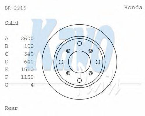 Тормозной диск KAVO PARTS BR-2216