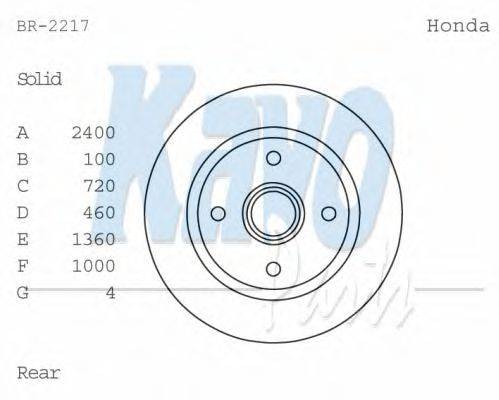 Тормозной диск KAVO PARTS BR-2217