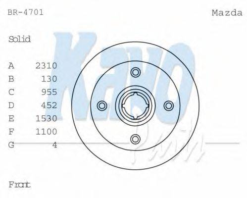 Тормозной диск KAVO PARTS BR-4701
