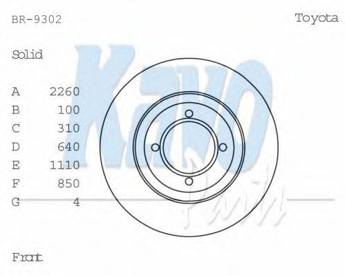 Тормозной диск KAVO PARTS BR-9302