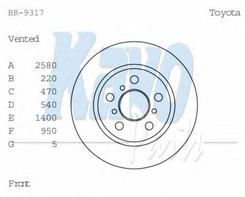 Тормозной диск KAVO PARTS BR-9317