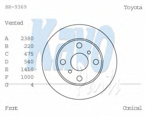 Тормозной диск KAVO PARTS BR9369